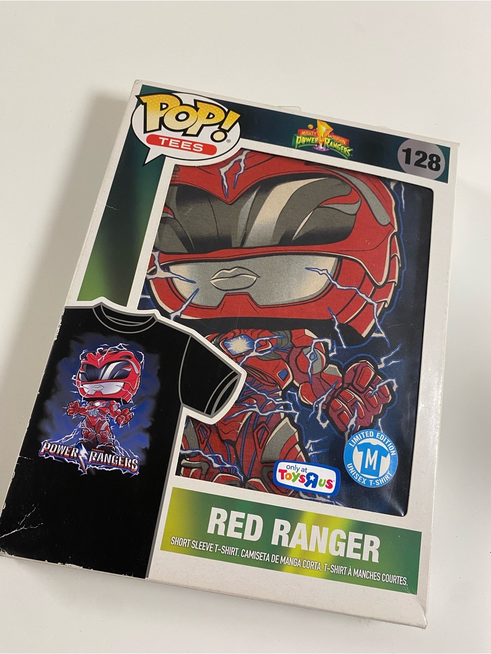 Red Ranger Funk Pop! Tees T‑Shirt - Red size medium in box